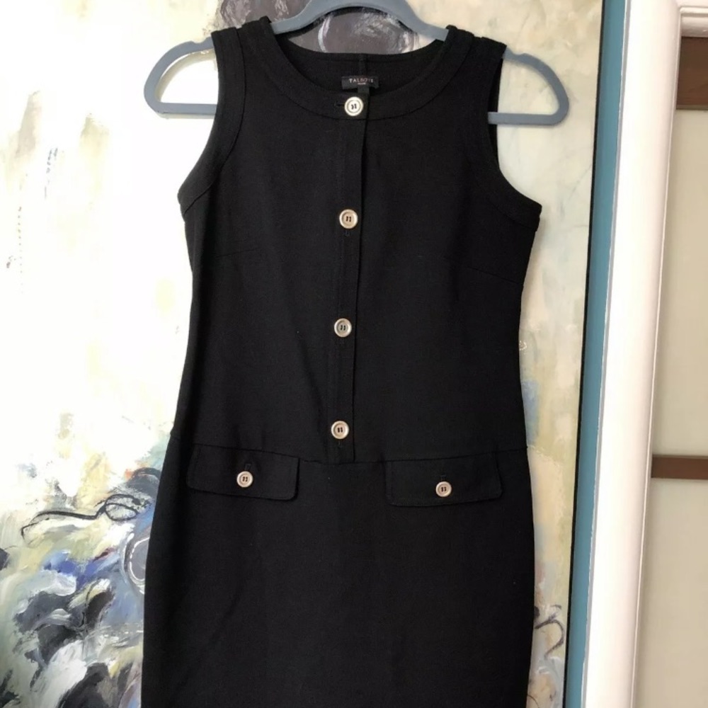 Talbots Black Size 2P Pointe Sheath Dress EUC